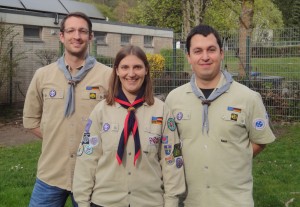 Vorstand des Fördervereins des Pfadfinderstammes St. Bonifatius Dudweiler zeigt (v.l.n.r.: Kassenwart Markus Betzholz, 1. Vorsitzende Nicole Betzholz, 2. Vorsitzender Mike Kupper).